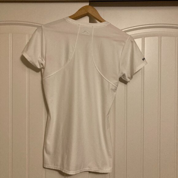 Under Armour Crew Neck White T Shirt Large Fitted HeatGear Short Sleeve Textured - Picture 3 of 3